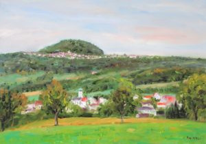 Hohenstaufen, Blick vom Ottenbach, 2020, 50x70 cm, Öl auf Leinwand [BW-06]