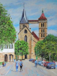 Stadtkirche St. Dionys in Esslingen, 2020, 80x60 cm, Öl auf Leinwand [ES-01]